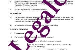 Authorised Guarantee Agreement preview 1 image