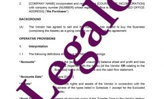 Business Transfer Agreement preview