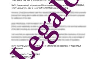Debt Settlement Letter preview 1 image