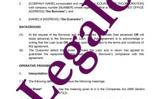 Guaranteed loan agreement preview image page 1