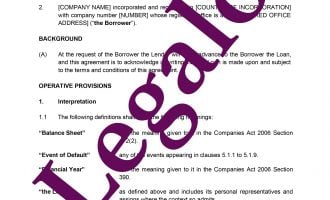 Secured loan agreement preview image page 1