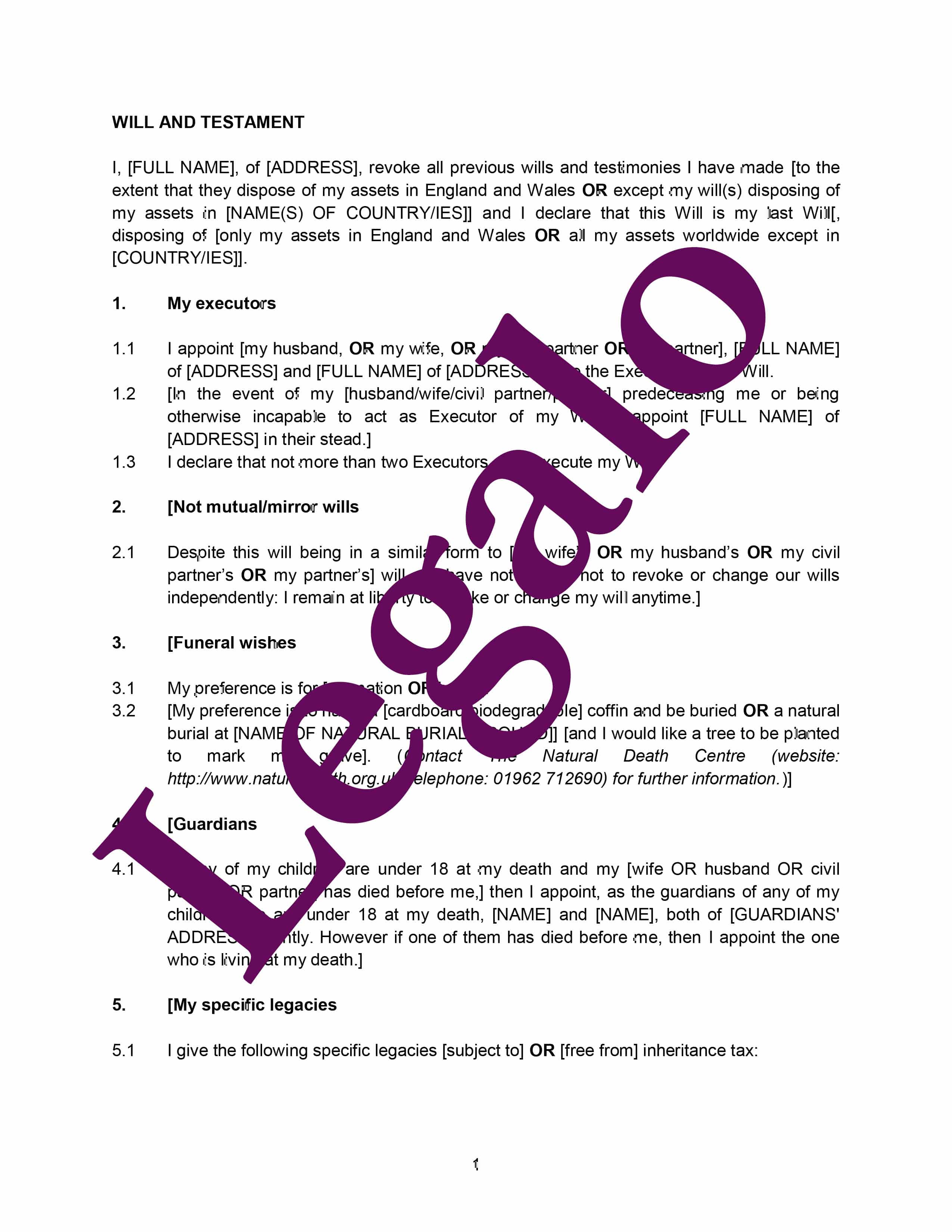 Will Template For Couples With Children Legalo United Kingdom will-template-for-couples-with-children-legalo-united-kingdom
