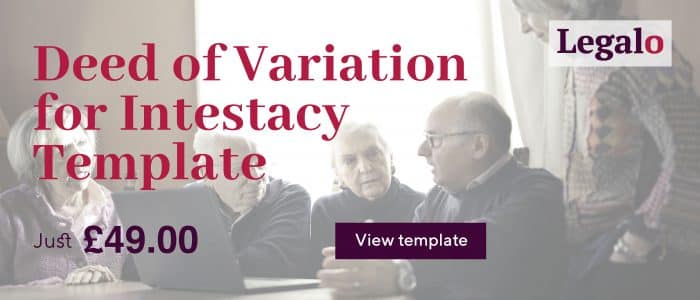 Buy a Deed of Variation Intestacy Template Image