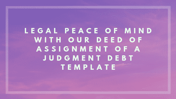 Deed of assignment of a judgment debt image