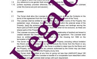 Licence to occupy residential guaranteed template preview image page 2