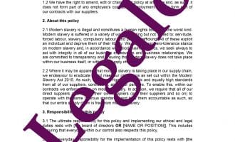 Modern slavery policy template preview image page 1