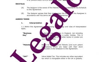 Patent assignment template preview image page 1