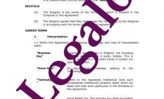 Technology transfer agreement template preview image page 1