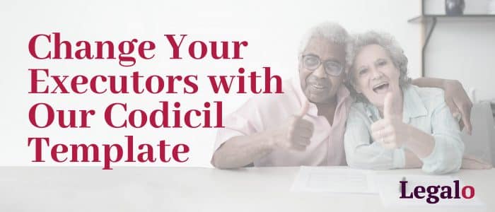 Image call to action for a codicil to change executor template.