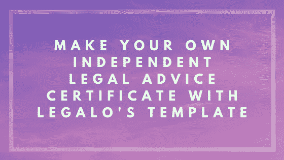 independent legal advice certificate image