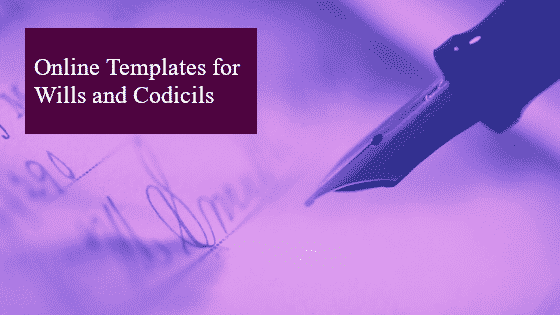 Online templates for wills and codicils header image