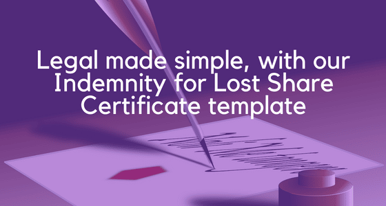 Indemnity for Lost Share Certificate image 1