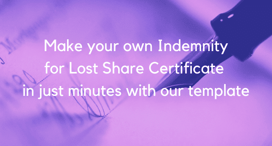 Indemnity for Lost Share Certificate image 2