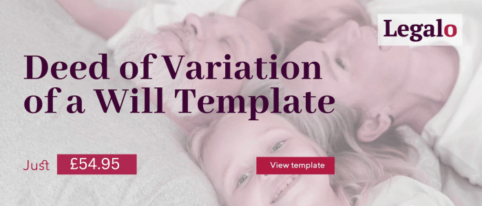 Deed of variation for will